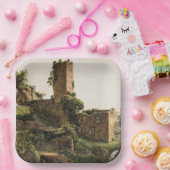 廃墟のある風景(古代の廃墟建物) ペーパープレート (パーティー)