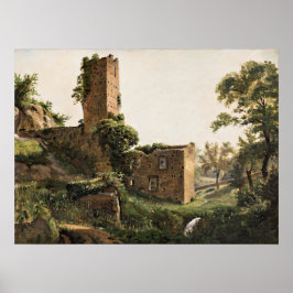 廃墟のある風景(古代の廃墟建物) ポスター