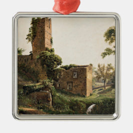 廃墟のある風景(古代の廃墟建物) メタルオーナメント