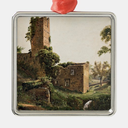 廃墟のある風景(古代の廃墟建物) メタルオーナメント (正面)