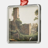 廃墟のある風景(古代の廃墟建物) メタルオーナメント (左)