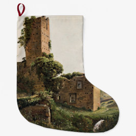 廃墟のある風景(古代の廃墟建物) ラージクリスマスストッキング