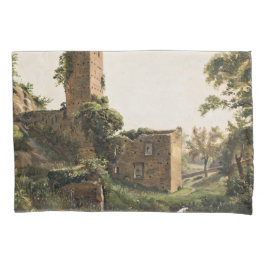 廃墟のある風景(古代の廃墟建物) 枕カバー