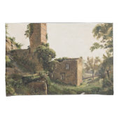 廃墟のある風景(古代の廃墟建物) 枕カバー (正面右)