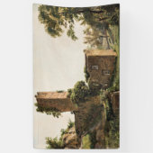 廃墟のある風景(古代の廃墟建物) 横断幕 (縦)