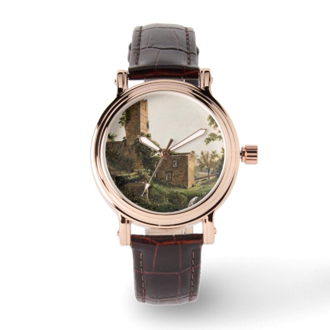 廃墟のある風景(古代の廃墟建物) 腕時計 (正面)