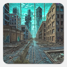 廃墟の街ディストピアAIによるアートワーク