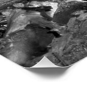 廃墟の黒と白の写真(光沢) ポスター (コーナー)