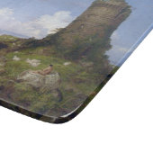 廃墟イタリアンとなった塔のある沿岸の風景 カッティングボード (角)