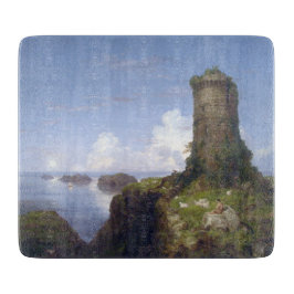 廃墟イタリアンとなった塔のある沿岸の風景 カッティングボード