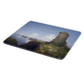 廃墟イタリアンとなった塔のある沿岸の風景 カッティングボード (角)