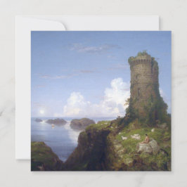 廃墟イタリアンとなった塔のある沿岸の風景 カード