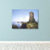 廃墟イタリアンとなった塔のある沿岸の風景 キャンバスプリント (インサイチュ (ウッドフロア))