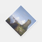 廃墟イタリアンとなった塔のある沿岸の風景 スタンダードランチョンナプキン (角)