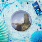 廃墟イタリアンとなった塔のある沿岸の風景 ペーパープレート (パーティー)