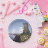 廃墟イタリアンとなった塔のある沿岸の風景 ペーパープレート (パーティー)