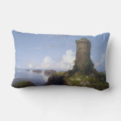 廃墟イタリアンとなった塔のある沿岸の風景 ランバークッション (裏面)