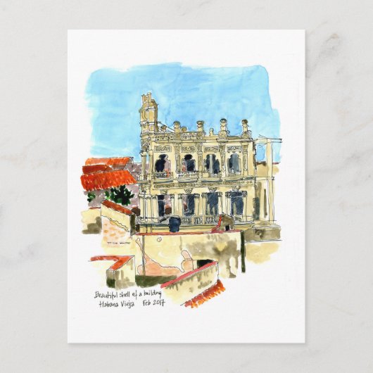 廃墟オブパラシオウィーンホテルハバナキューバ ポストカード (正面)