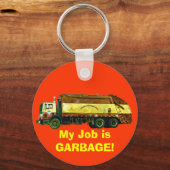 廃棄物処理のごみ収集車のおもしろいな芸術Keychain キーホルダー (正面)