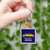 廃棄物処理のごみ収集車のおもしろいな芸術Keychain キーホルダー (手)