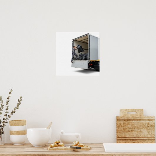 廃棄物管理トラックの荷積み ポスター (キッチン)