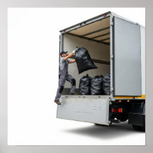 廃棄物管理トラックの荷積み