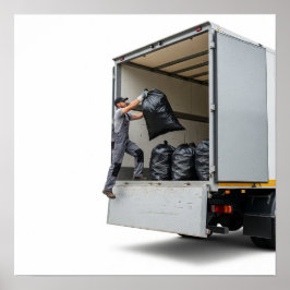 廃棄物管理トラックの荷積み ポスター