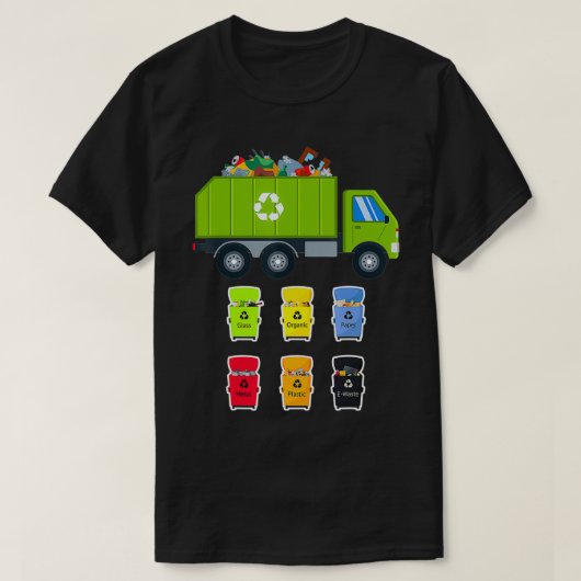 廃棄物管理リサイクルごみ箱ごみ箱 Tシャツ (デザイン正面)