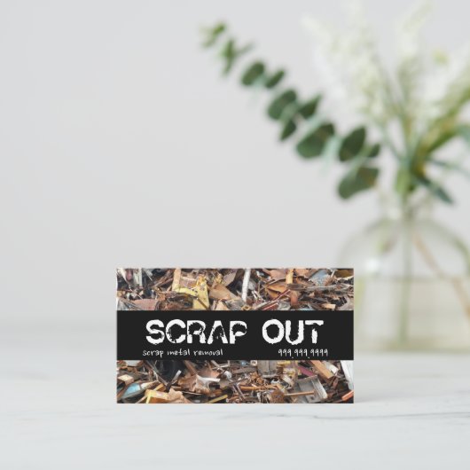 廃棄金属ヤードの撤去リサイクル廃棄物 名刺 (スタンド正面)