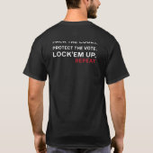 廃止。弾劾。起訴。繰り返す Tシャツ (裏面)