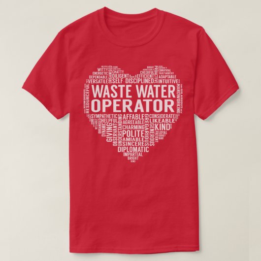 廃水処理業者ハート Tシャツ (デザイン正面)