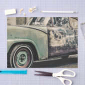 廃車された古い車の写真 薄葉紙 (クラフト)