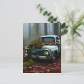 廃車のデジタルアート ポストカード (スタンド正面)