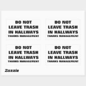 廊下離れでごみを捨てる 長方形シール (シート)
