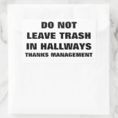 廊下離れでごみを捨てる 長方形シール (バッグ)