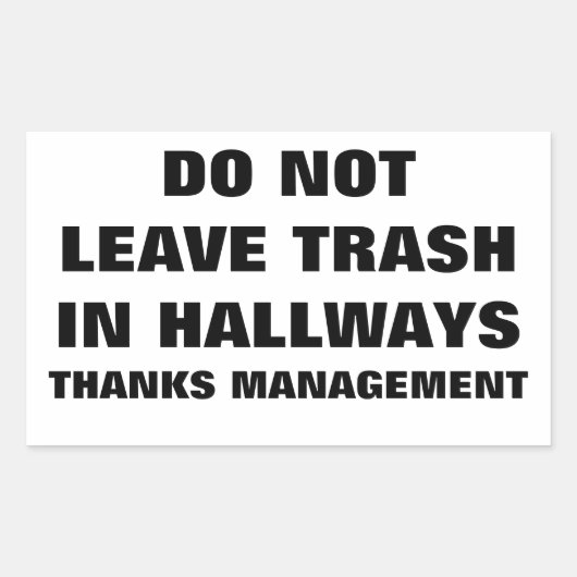 廊下離れでごみを捨てる 長方形シール (正面)