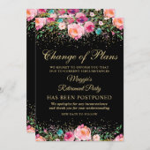 延期されたアナウンスフローラの退職パーティー 招待状 (正面/裏面)