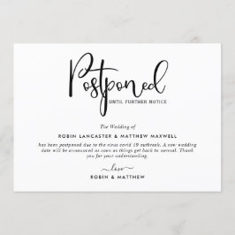 延期されたイベントのお知らせ、カモダンード 招待状