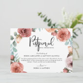 延期されたイベント発表ほこりっぽいブルーピーチカード 招待状 (スタンド正面)