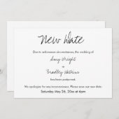 延期されたカジュアル「新結婚日」 招待状 (正面/裏面)