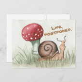 延期されたカタツムリ ポストカード (正面/裏面)