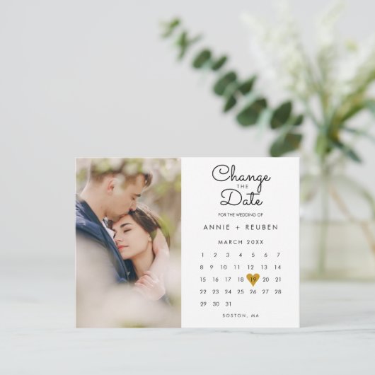 延期されたカレンダーの写真の変更 案内ポストカード (スタンド正面)