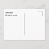 延期されたトロピカルパームフローラ水彩 案内ポストカード (裏面)