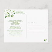 延期されたファミリー懇親会シンプルグリーンファミリーツリー インビテーションポストカード (裏面)