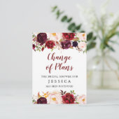 延期されたブライダルシャワー告知はがき ポストカード (スタンド正面)