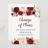 延期されたブライダルシャワー告知はがき ポストカード (正面/裏面)