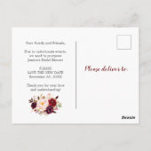 延期されたブライダルシャワー告知はがき ポストカード (裏面)