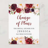 延期されたブライダルシャワー告知はがき ポストカード (正面)