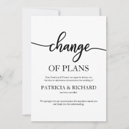 延期されたプランの変更の取り消結婚し 招待状