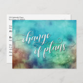 延期されたプランの水彩洗い流結婚し ポストカード (正面/裏面)